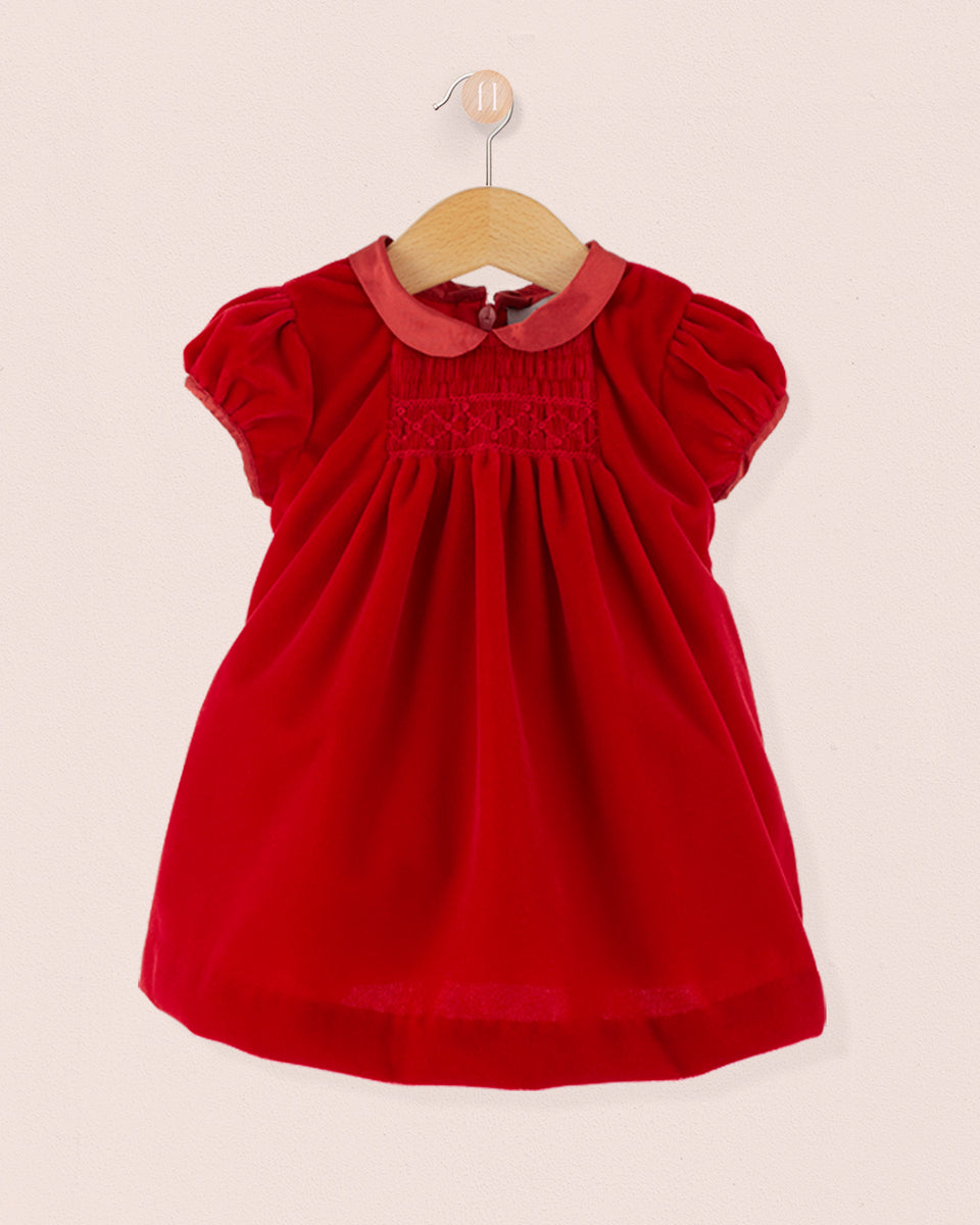 Baby Eveline Italian Red Velvet Dress