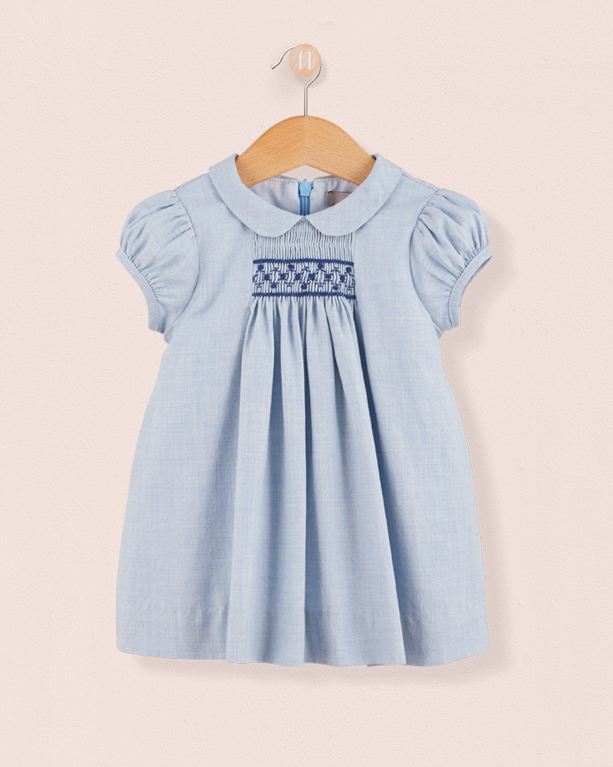 Baby Eveline Blue Flannel Dress - Baby Dress