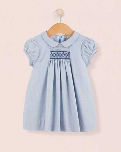 Baby Eveline Blue Flannel Dress - Baby Dress