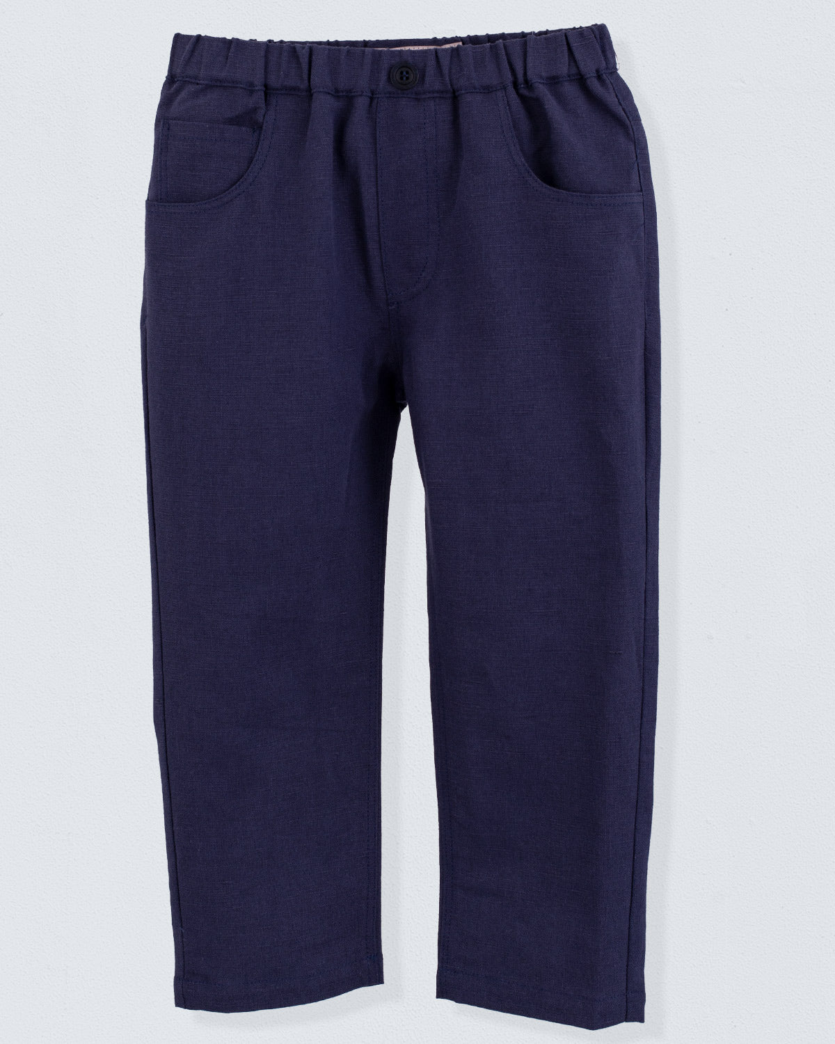 Bali Navy Linen Pull-On Pants - Pant