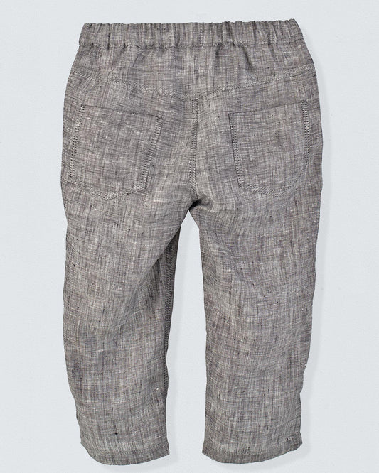 Bali Grey Mélange Linen Pull-On Pants - Pant