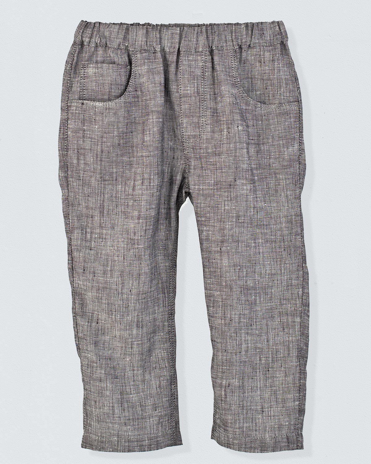 Bali Grey Mélange Linen Pull-On Pants - Pant