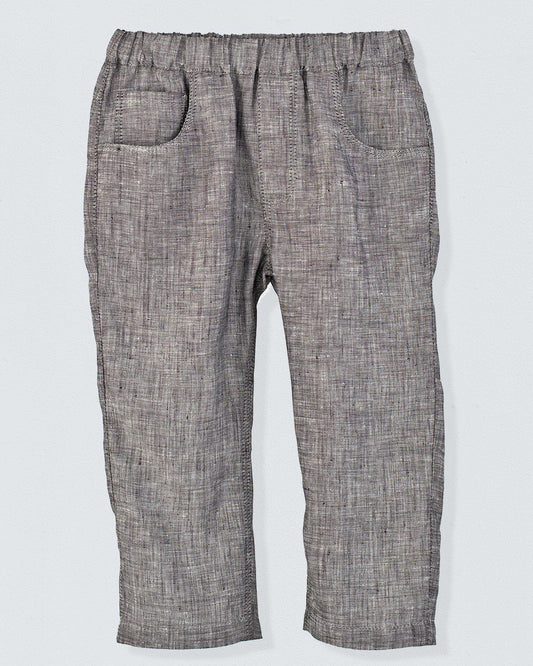 Bali Grey Mélange Linen Pull-On Pants - Pant