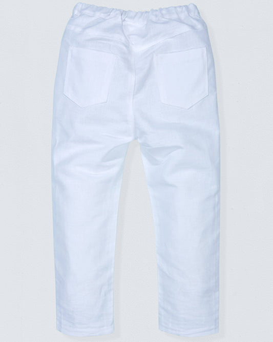Bali White Linen Pull-On Pants - Pant