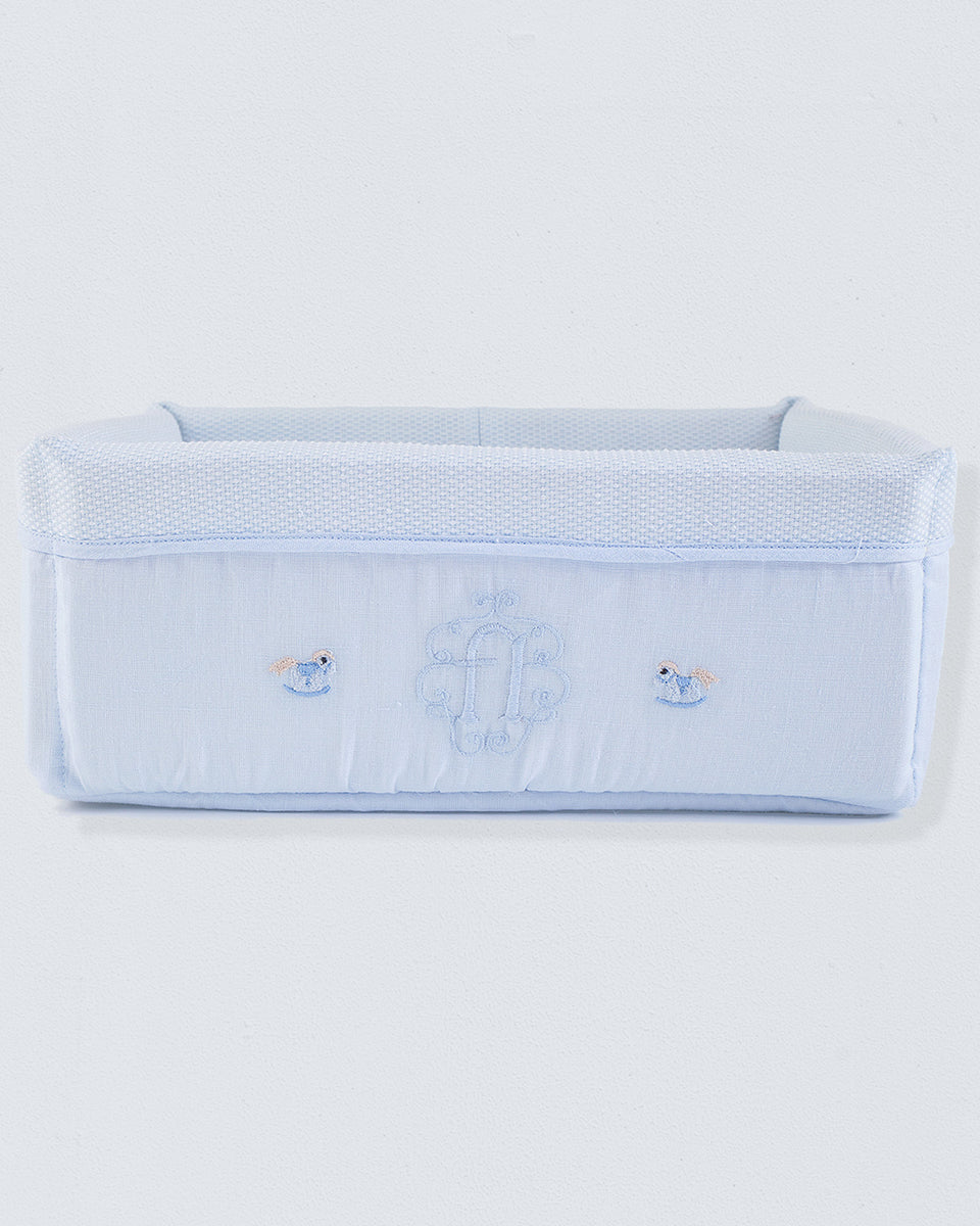 Blue Piqué Large Basket