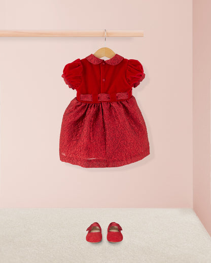 Baby Christelle Red Velvet Holiday Dress  12m-3y - Baby Dress