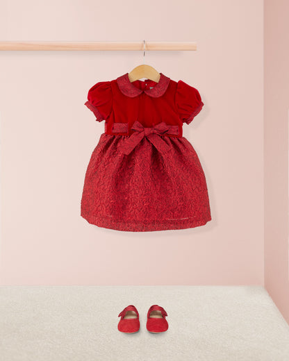 Baby Christelle Red Velvet Holiday Dress  12m-3y - Baby Dress