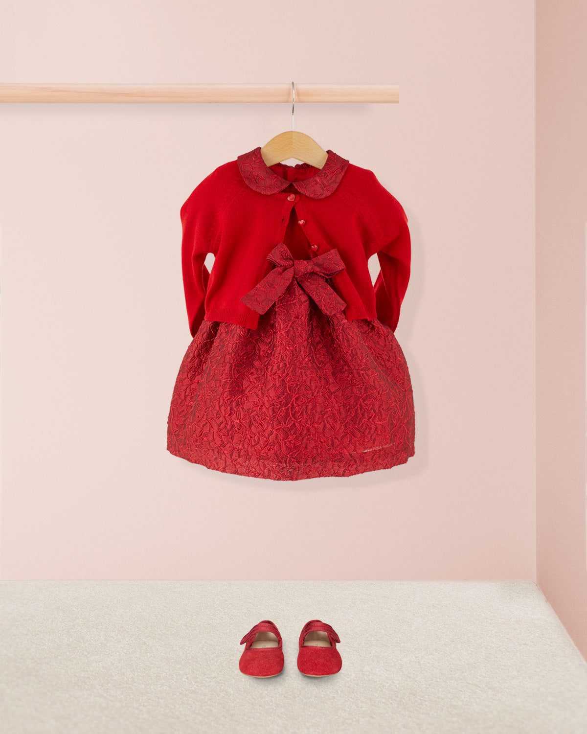 Baby Christelle Red Velvet Holiday Dress  12m-3y - Baby Dress