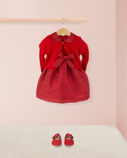 Baby Christelle Red Velvet Holiday Dress  12m-3y - Baby Dress