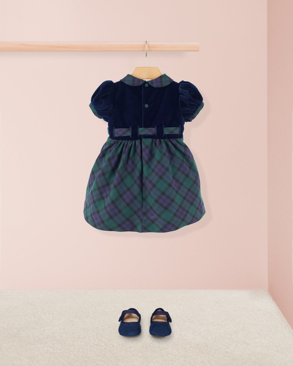 Baby Christelle Navy Velvet Holiday Dress  12m-3y - Baby Dress