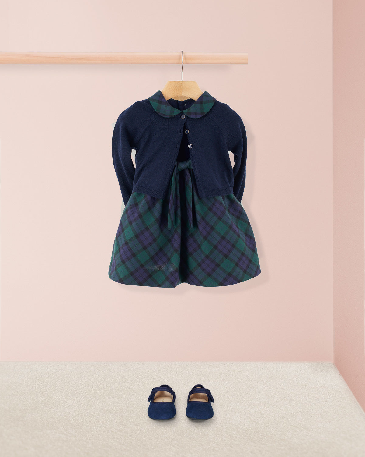 Baby Christelle Navy Velvet Holiday Dress  12m-3y - Baby Dress