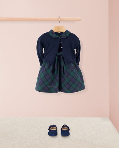 Baby Christelle Navy Velvet Holiday Dress  12m-3y - Baby Dress