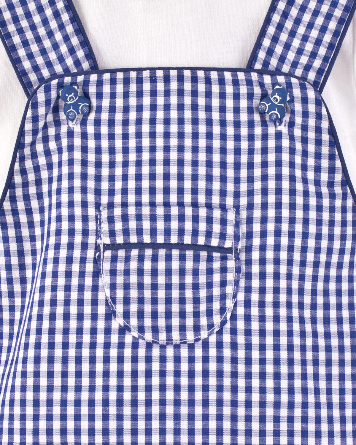 Starboard French Navy Gingham Shortall - Romper