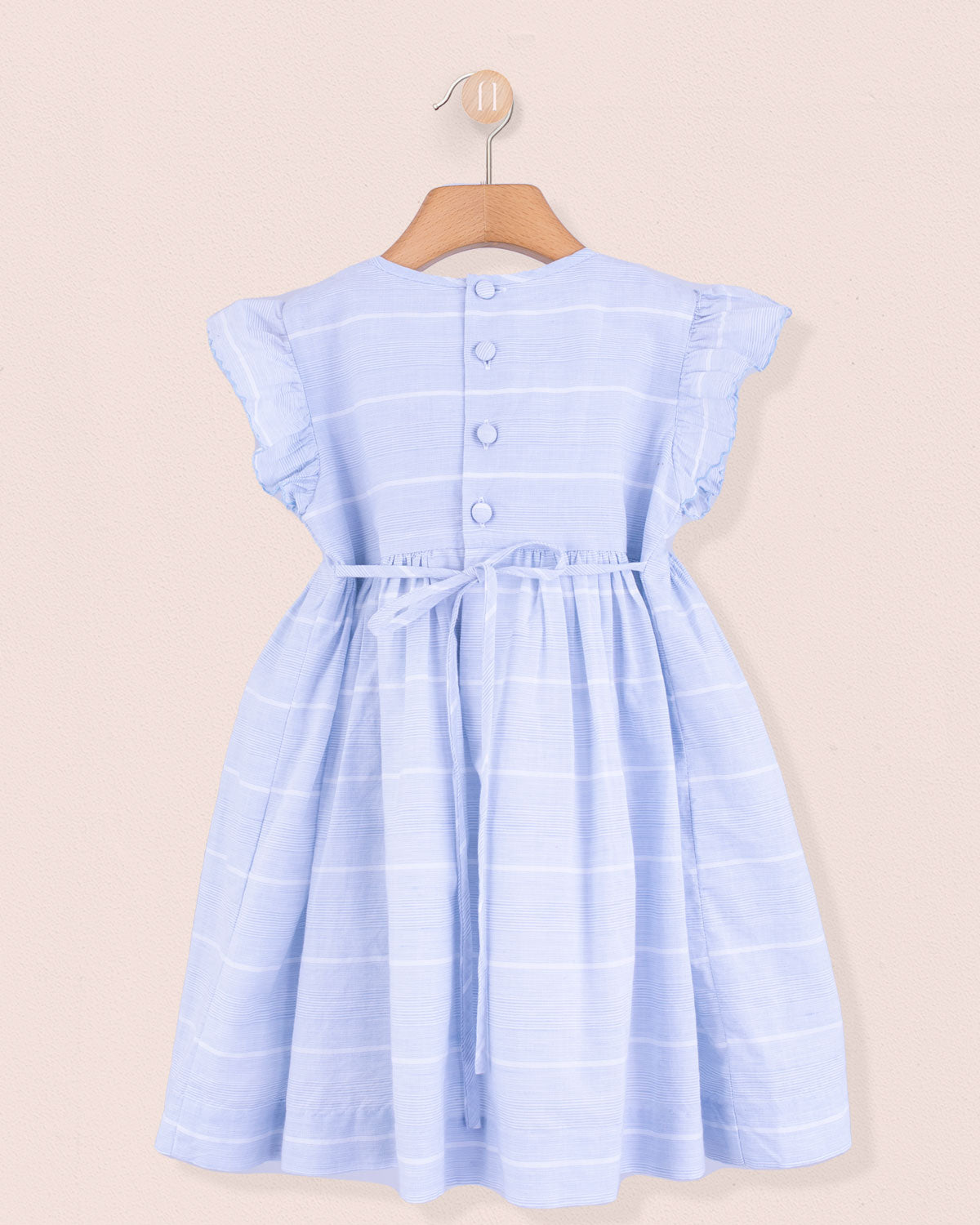 Beatrice Baby Blue Pinstripe Smock - Smocked Dress