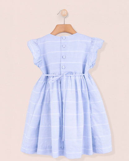 Beatrice Baby Blue Pinstripe Smock - Smocked Dress