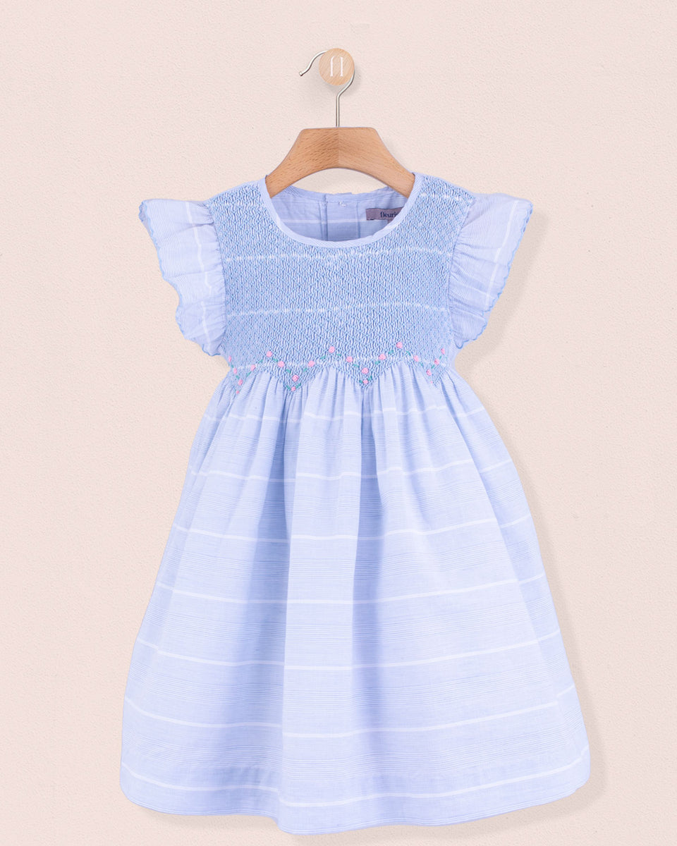 Beatrice Baby Blue Pinstripe Smock