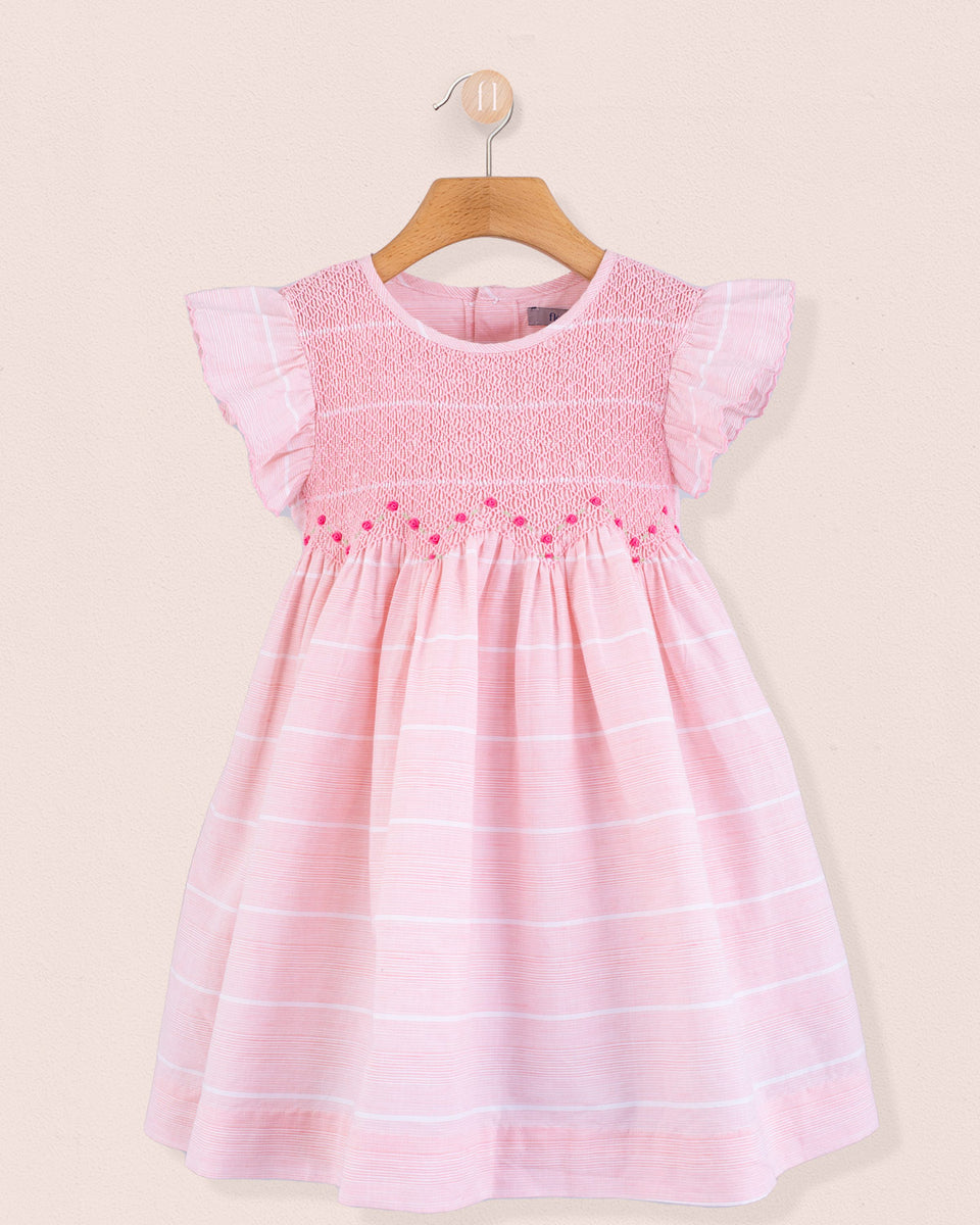 Beatrice Baby Pink Pinstripe Smock