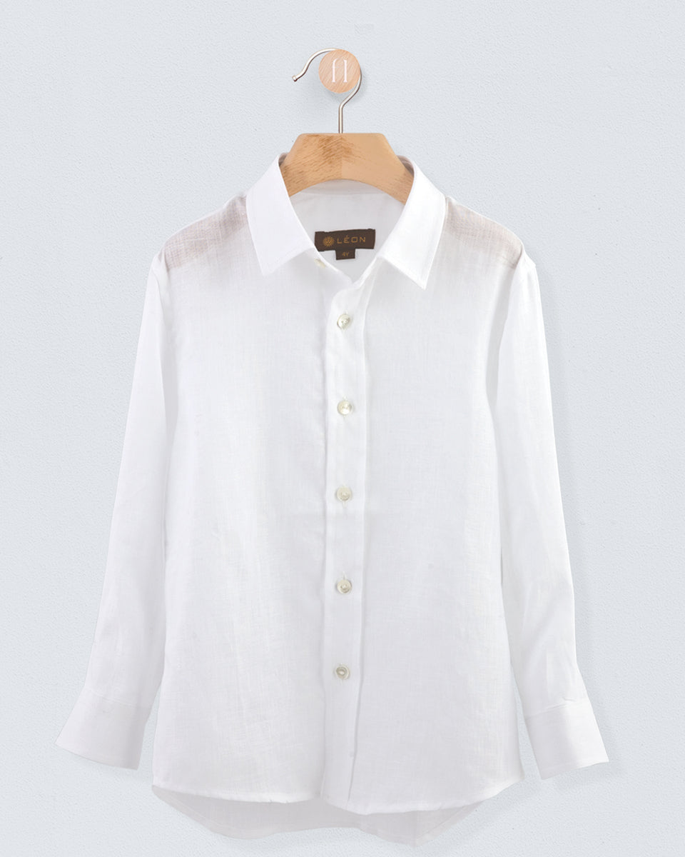 Bernard Italian White Linen Shirt