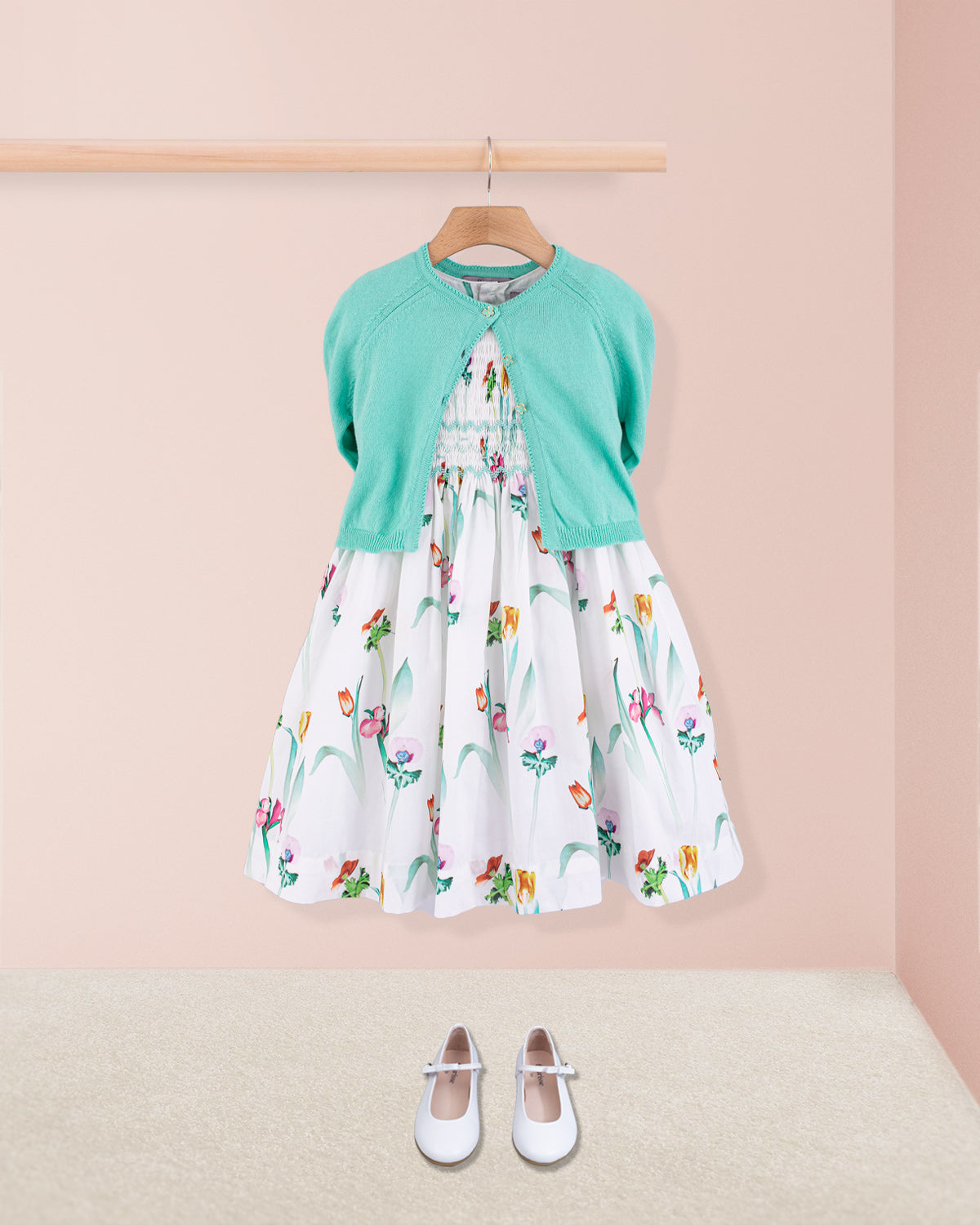 Berenice Liberty Healing Mint Smock - Smocked Dress