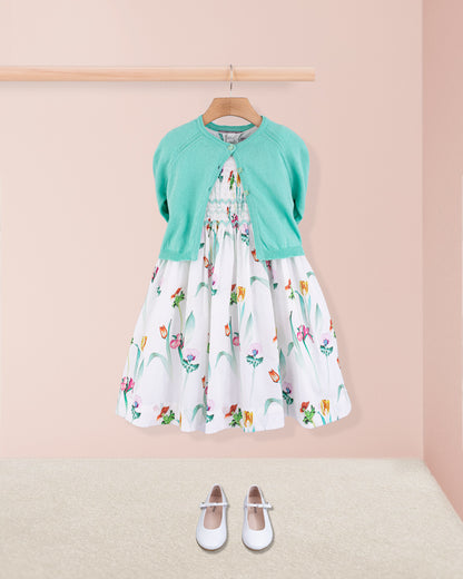 Berenice Liberty Healing Mint Smock - Smocked Dress