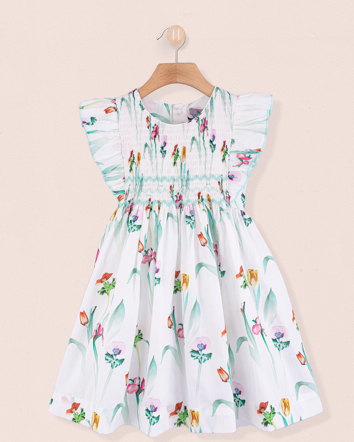 Berenice Liberty Healing Mint Smock - Smocked Dress