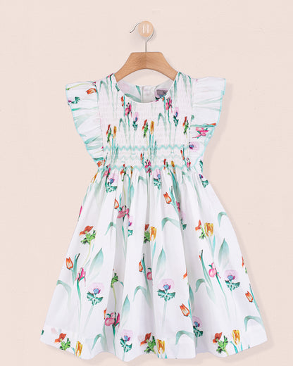 Berenice Liberty Healing Mint Smock - Smocked Dress