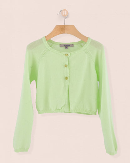 Betsy Lime Cardigan with Butterfly Buttons - Cardigan
