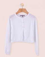 Betsy White Cardigan with Heart Buttons