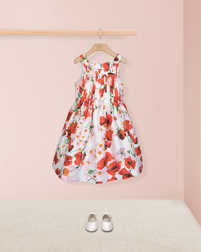 Biaritz Italian Coral Poppies - Dress