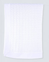 Oscar Cotton Cable Knit Blanket White