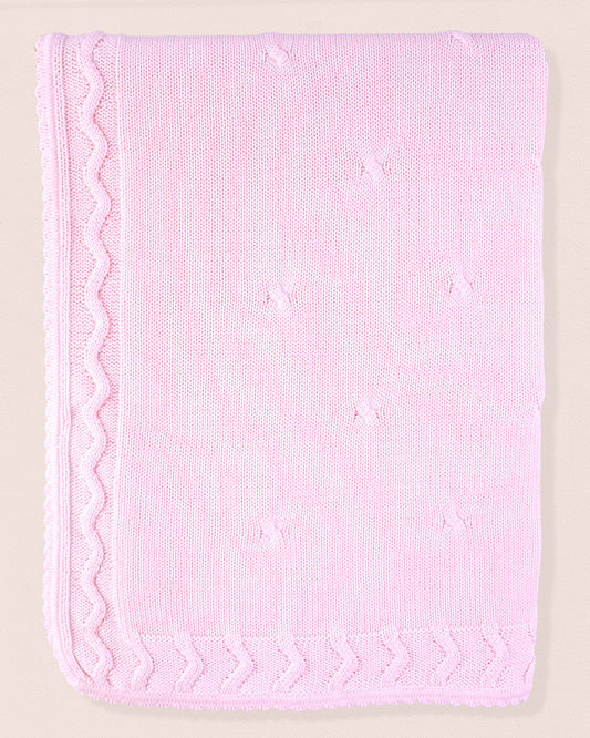 Cherie Cotton Knit Blanket Baby Pink - Blanket
