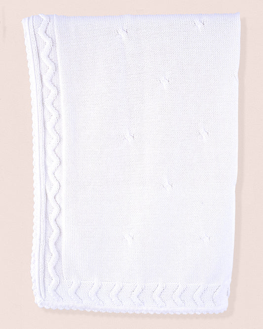 Cherie Cotton Knit Blanket White - Blanket