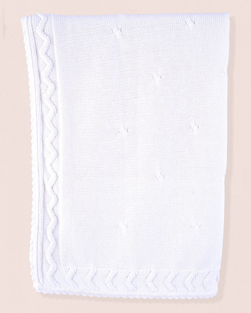 Cherie Cotton Knit Blanket White