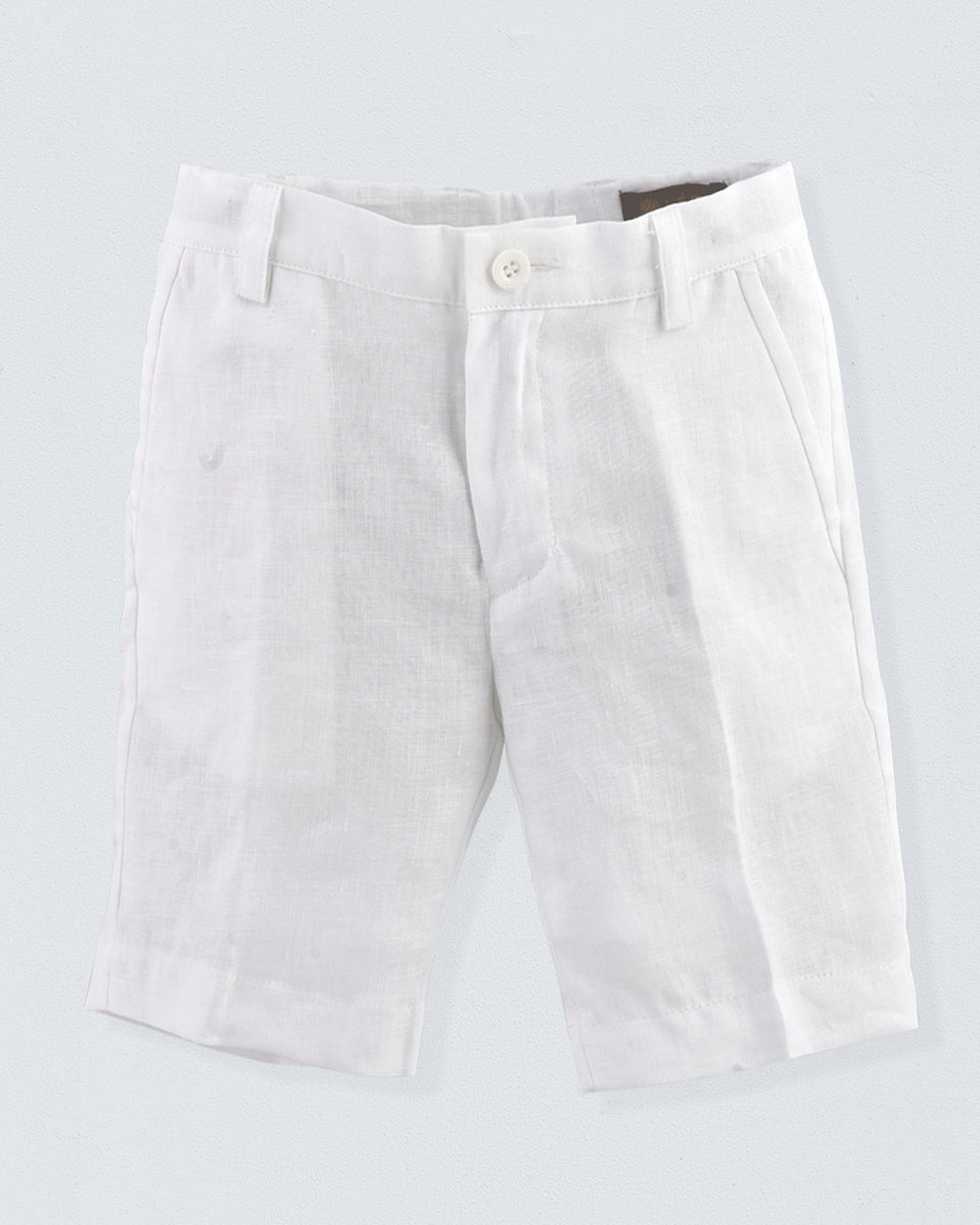 Blade White Linen Shorts