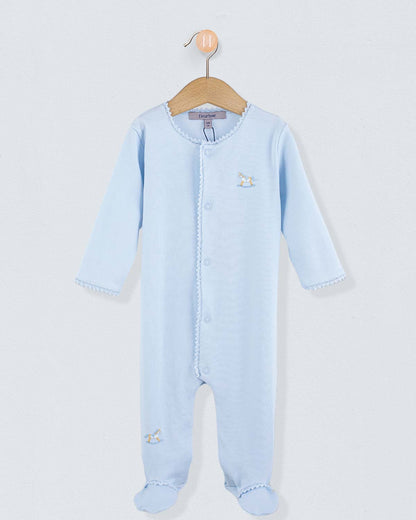 Pima Blue Embroidered Horse Stretchie - Stretchie