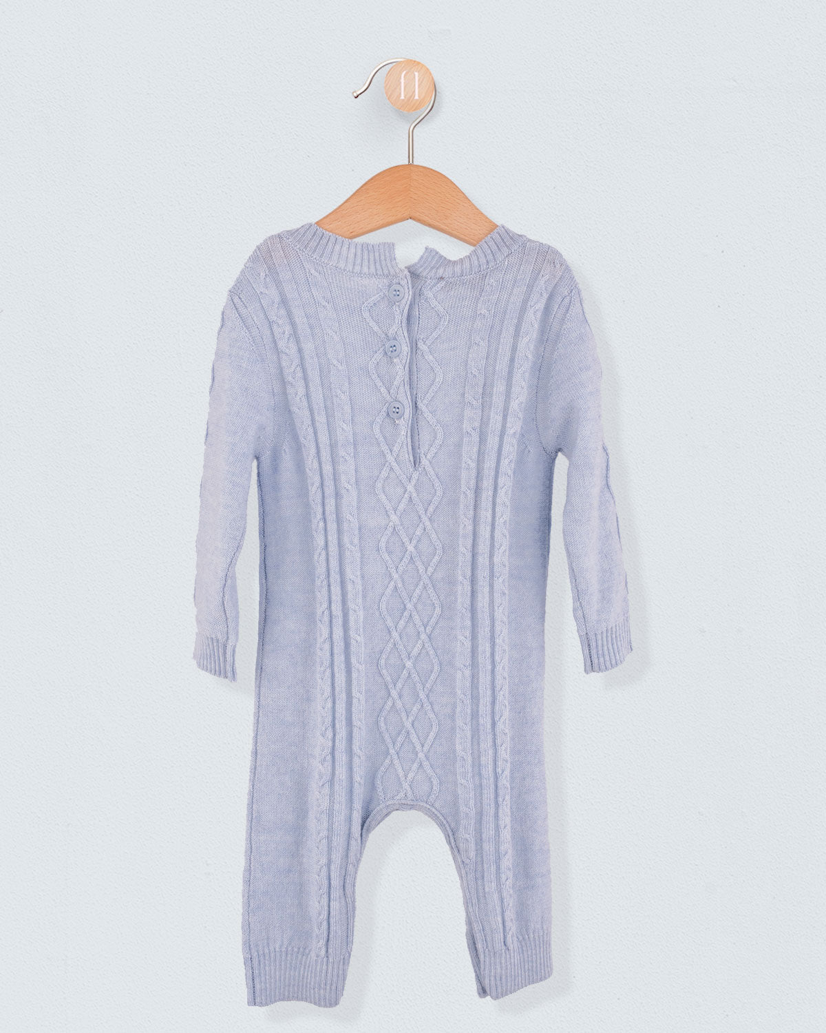 Maxime Baby Blue Mélange Knit - Romper