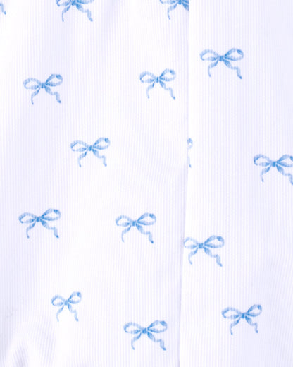 Palm Beach Antique Blue Bows Bubble - Romper