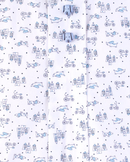 William Mini Blue Doggies Romper - Romper