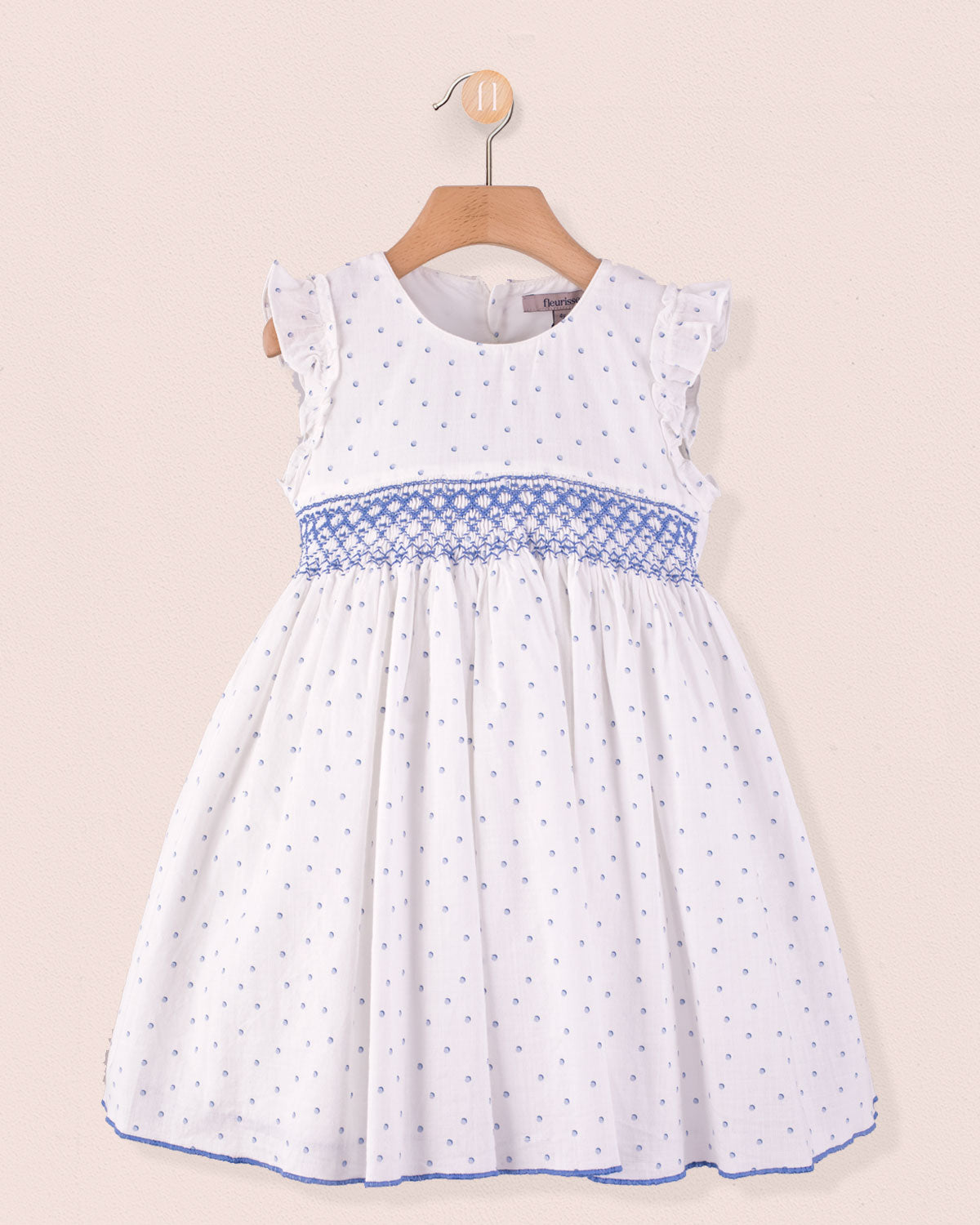 Bonnie French Blue Dots - Smocked Dress