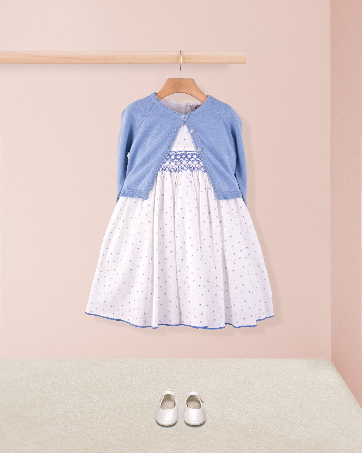 Bonnie French Blue Dots - Smocked Dress