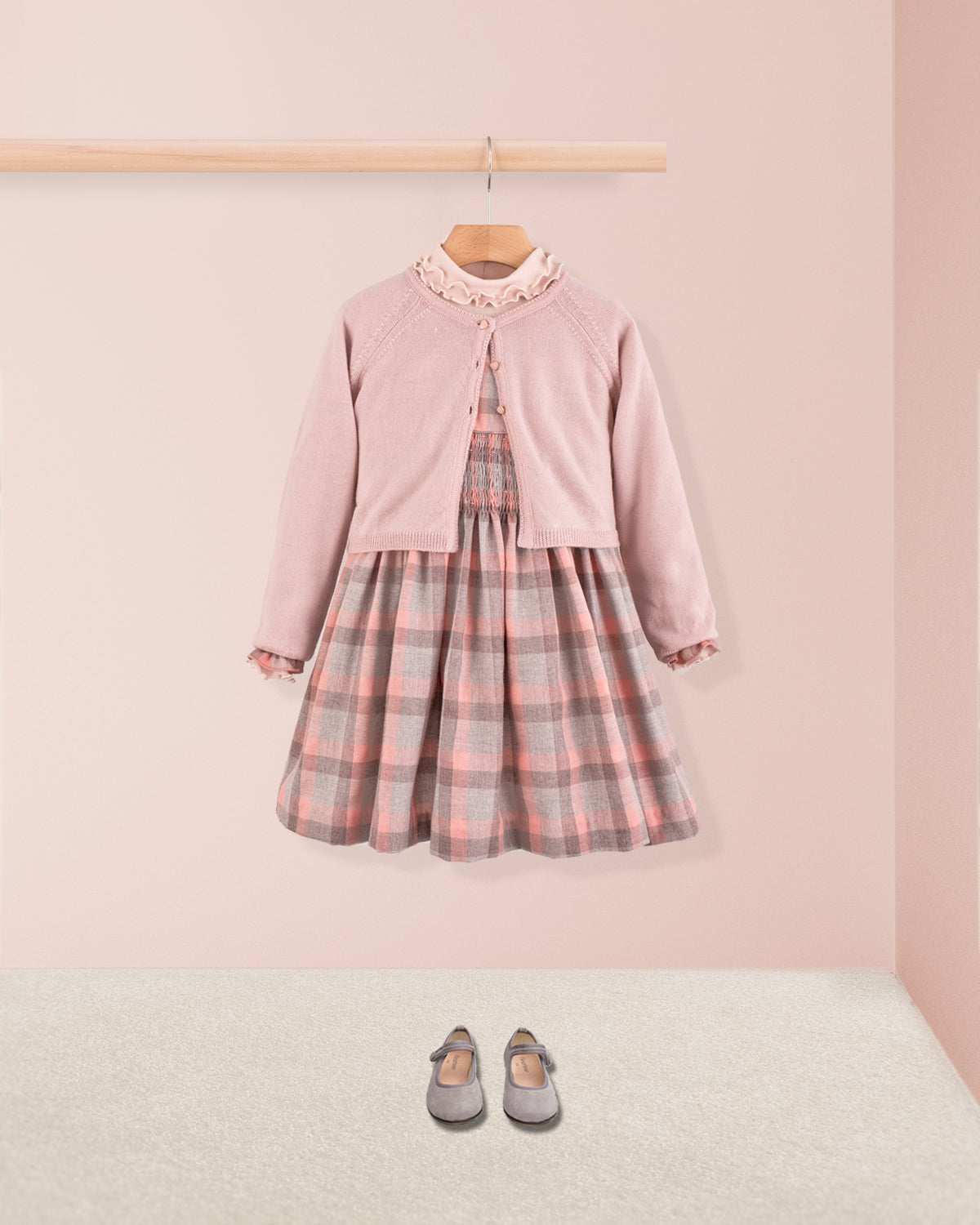 Bonheur Orchid Check Smock - Smocked Dress