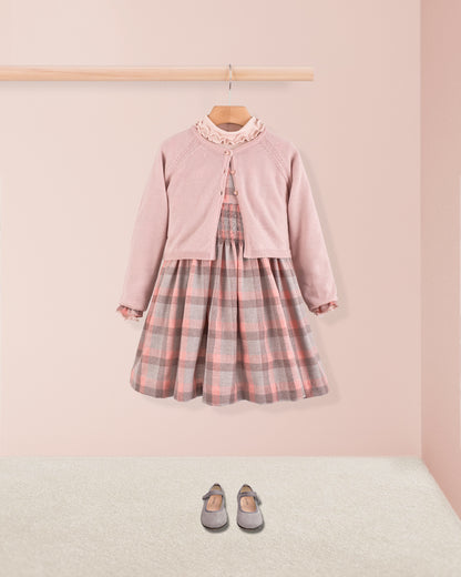 Bonheur Orchid Check Smock - Smocked Dress