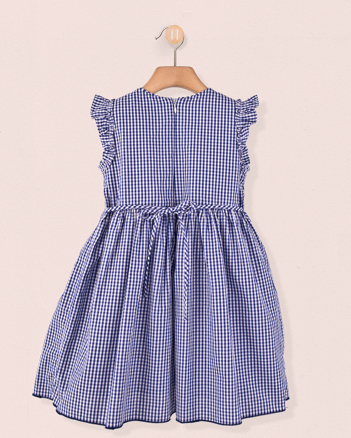 Bonnie French Navy Gingham - Smocked Dress