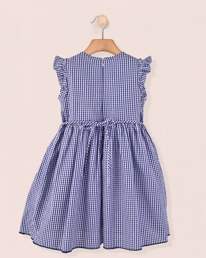 Bonnie French Navy Gingham - Smocked Dress