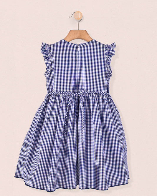Bonnie French Navy Gingham - Smocked Dress