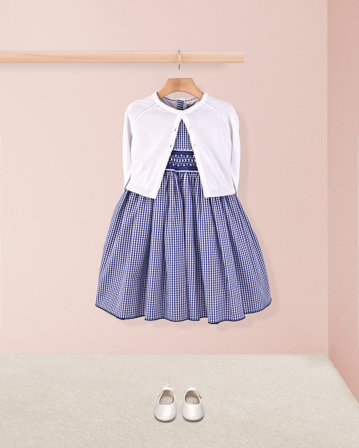Bonnie French Navy Gingham - Smocked Dress