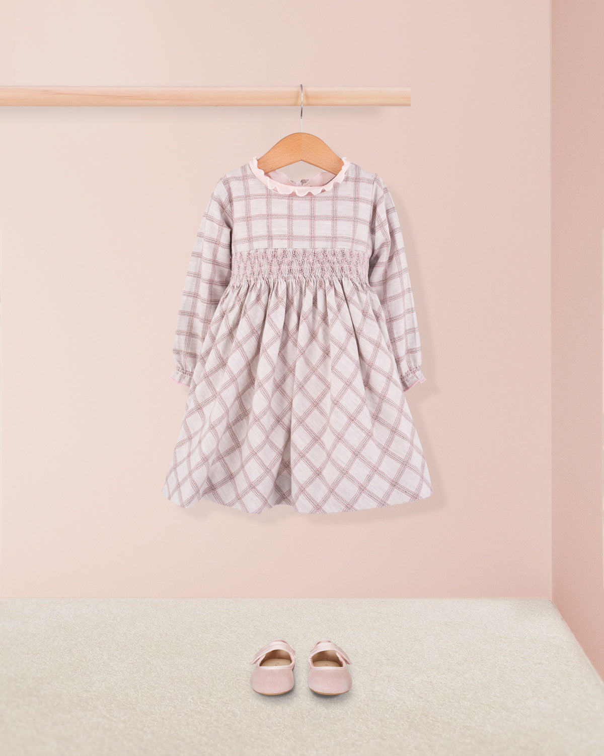 Felicity French Pink Check - Smocked Dress
