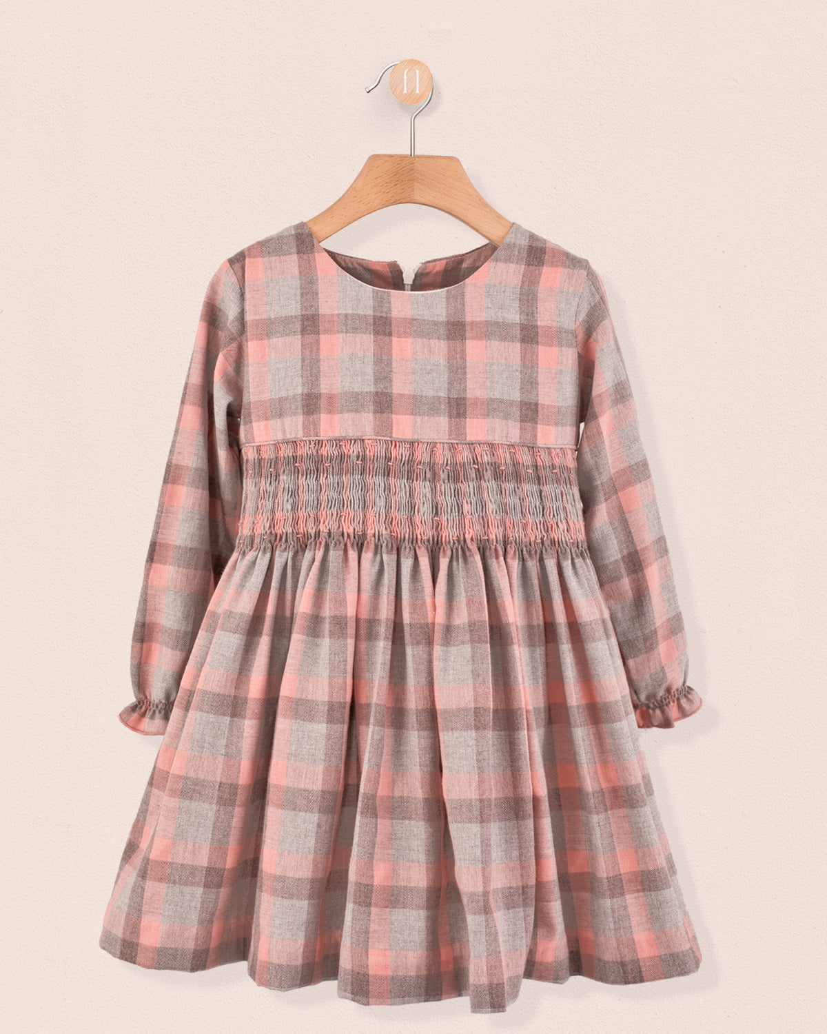 Bonheur Orchid Check Smock - Smocked Dress