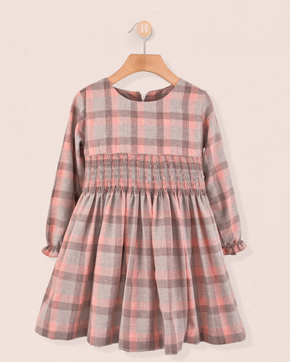Bonheur Orchid Check Smock - Smocked Dress