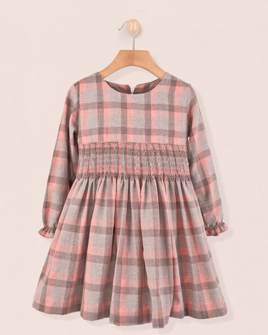 Bonheur Orchid Check Smock - Smocked Dress